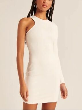 Abercrombie & Fitch White One-Shoulder Mini Dress